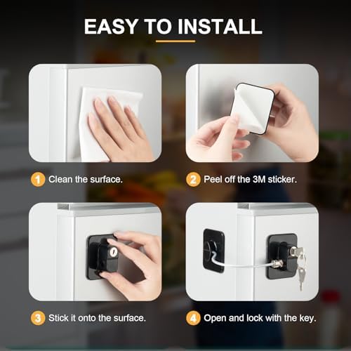 Tijtjhc black refrigerator lock hardware components