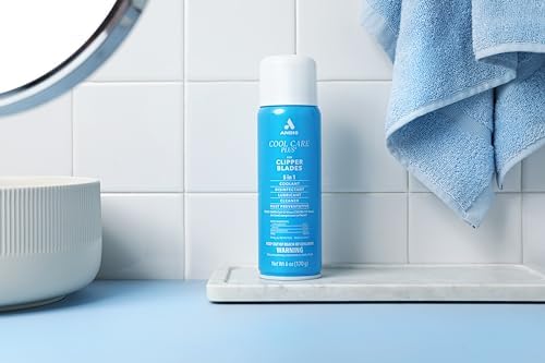 Professional barber grooming spray for clipper blade maintenance