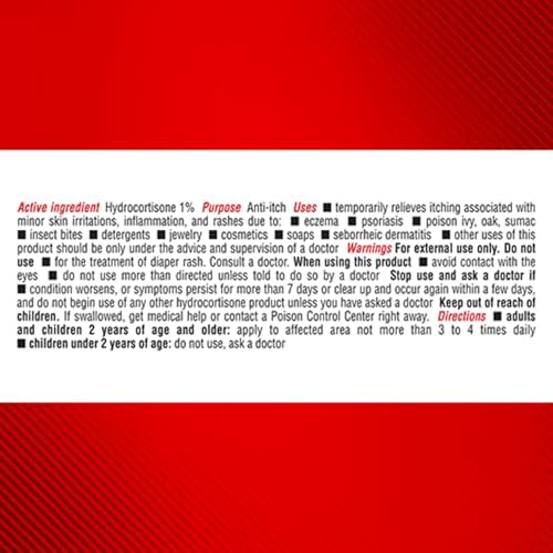 Back label of Cortizone 10 sensitive skin cream showing ingredients and drug facts.