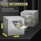 Hizgo adult money box silver steel cube with customization stickers applied
