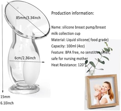 CMBEAR 100ml milk collector showing wide suction opening design