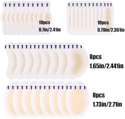 Waterproof heel cushions and toe protectors for blister prevention and pain relief.