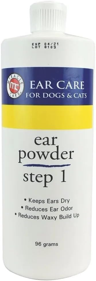 R-7 ear powder for odor control and wax reduction