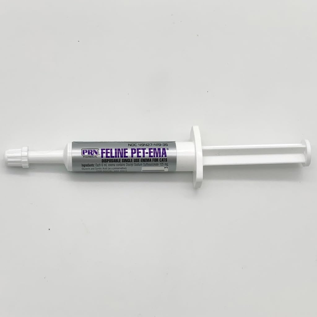 Back view of PRN Pet-Ema feline constipation treatment packaging