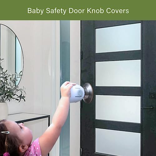 White baby safety door knob covers for toddlers