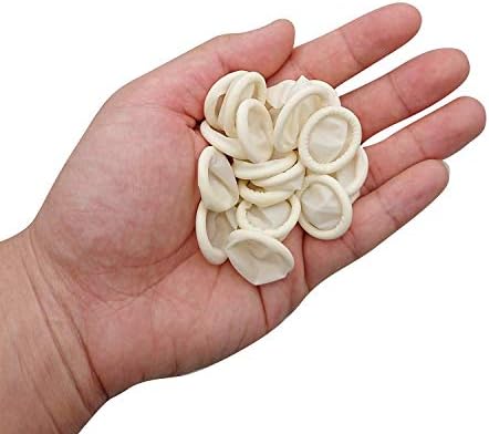 Anti static rubber finger protectors unrolled on fingertips demonstrating flexibility