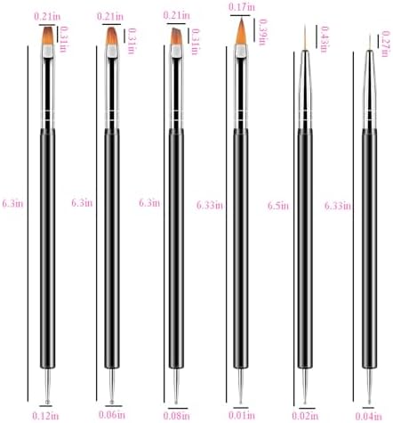 Close up of nail art liner brush and dotting pen tip