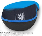 WalkHero orthotic shoe inserts being placed into a work boot for plantar fasciitis support.