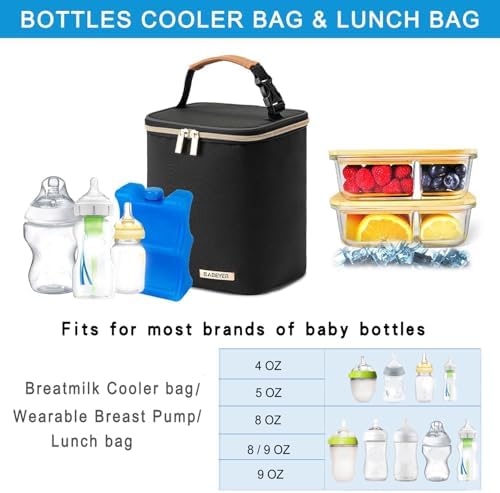 Interior view of Babeyer 4 bottle breast milk cooler bag