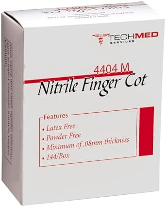 Authentic USA imported white nitrile finger cots for first aid and medical examination