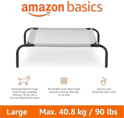 Amazon Basics Cooling Breathable Elevated Dog Bed with Metal Frame for Large Dogs, 51" x 31" x 8", Grey - Image 3