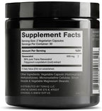 Toniiq Resveratrol supplement bottle back label and ingredients
