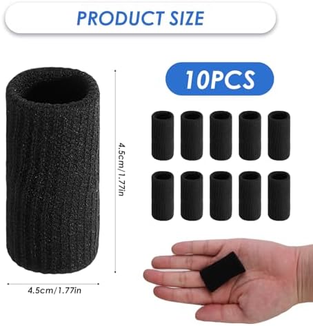 Black elastic thumb sleeve and digit wrap for sports protection