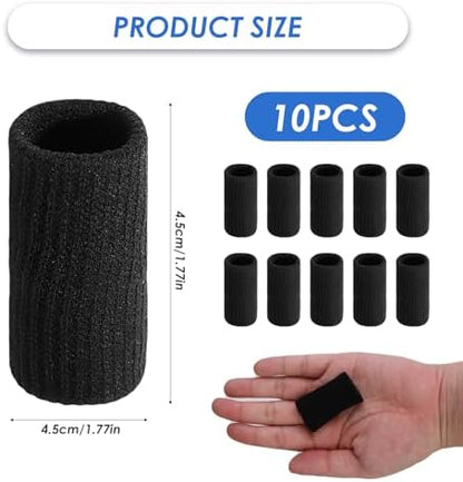 Black elastic thumb sleeve and digit wrap for sports protection