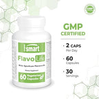 Supersmart FlavoLife dietary supplement bottle with ingredients panel