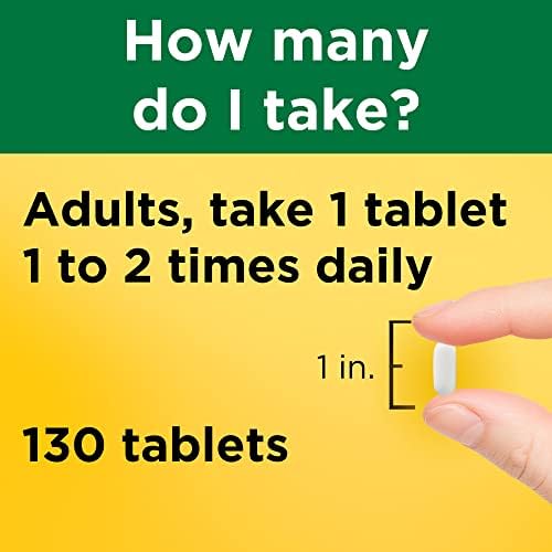 Nature Made Calcium 500mg product demonstration showing tablet size and dosage instructions