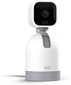 Blink indoor plug-in smart security camera side view showing the pan-tilt base mount