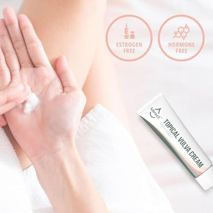 Vegan and non-GMO feminine care cream for daily vulvovaginal comfort.