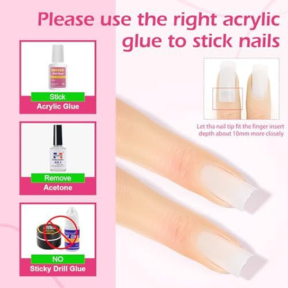 Yokilly nail training finger showing insertable nail bed feature