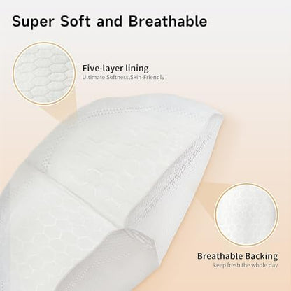 Side view showing the thin profile of Snow Bear breast pads