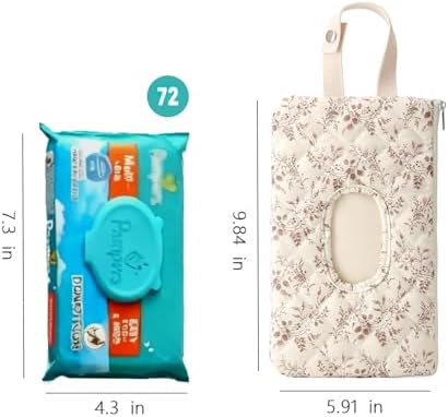 Side profile of BBIQI floral diaper pouch with strap