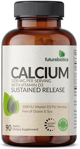 Futurebiotics Calcium 1200 milligrams nutritional information display