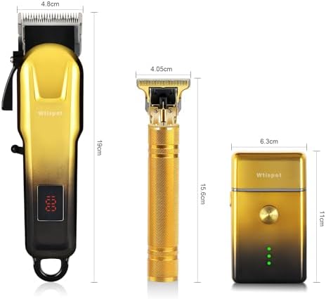 Dabetechts cordless grooming kit showing the integrated LED battery display screen