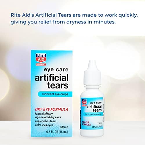 Side view of sterile artificial tears box showing storage information