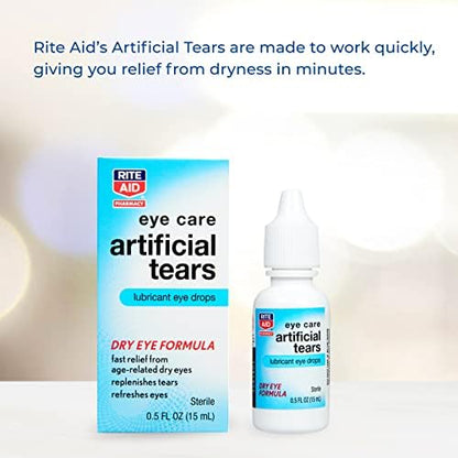 Side view of sterile artificial tears box showing storage information