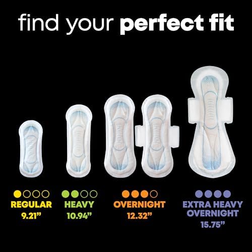 Imported U by Kotex unscented sanitary napkins side view showing 10 hour protection claim
