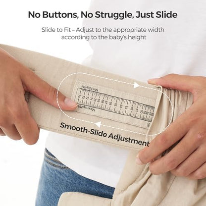 Side view of Momcozy Newborn Carrier with lumbar support