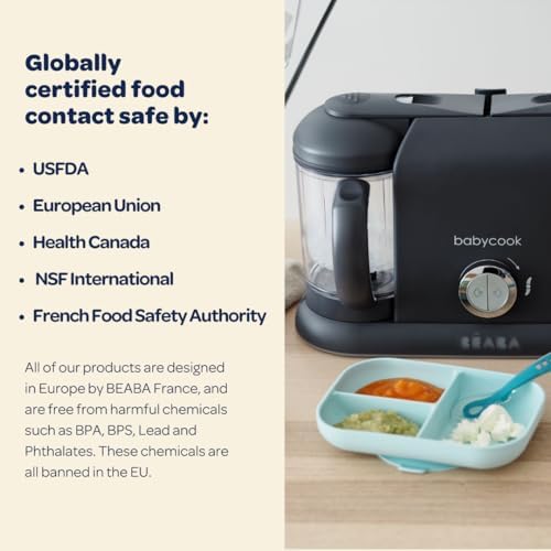 Béaba multi functional baby blender showing pulse blade and accessories