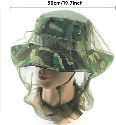 Adjustable elastic drawstring feature on mosquito head net
