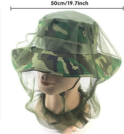 Adjustable elastic drawstring feature on mosquito head net