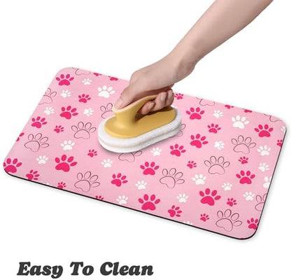Dog Food Mat Pink Size Measurement