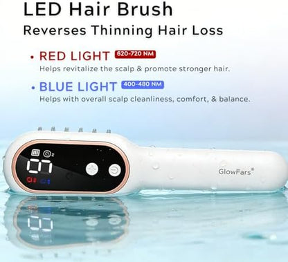 Abhsant scalp massager showing digital display and light modes