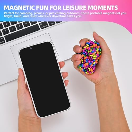 Aukit 550 piece magnetic putty lifestyle view showing a professional utilizing the quiet sensory tool during a meeting.