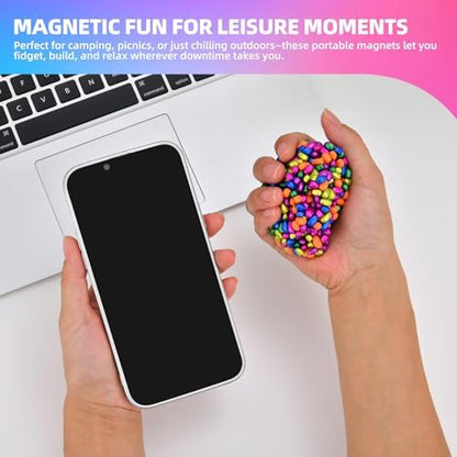 Aukit 550 piece magnetic putty lifestyle view showing a professional utilizing the quiet sensory tool during a meeting.
