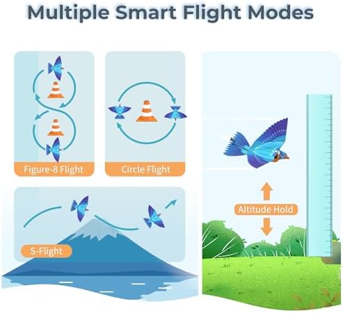 Go Go Bird bionic flying bird toy outdoors in flight
