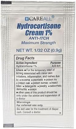 Side view of CareAll hydrocortisone box showing drug facts and usage instructions