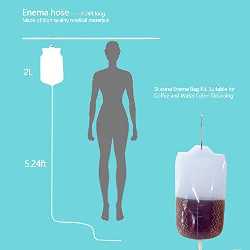 Full KYZETJD enema set laid out for home colon detox preparation.
