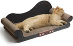 ComSaf cardboard cat couch scratcher lounge with an adult cat resting comfortably on the curved surface.