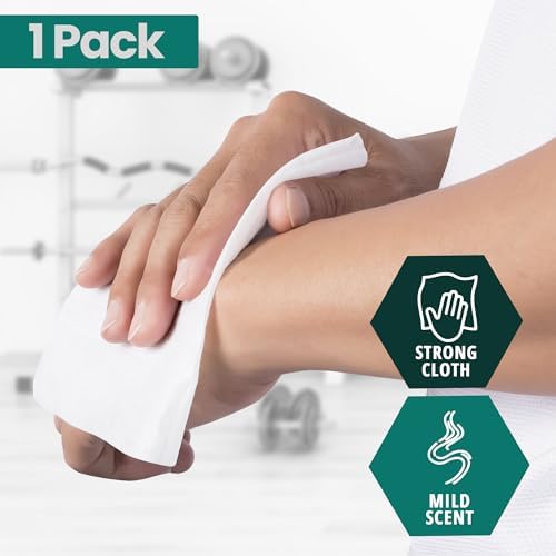 Med Pride alcohol free disposable body wipes dimension details highlighting eight by twelve inch size.