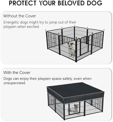 Black 1680D ripstop Oxford pet cover providing UV protection and shade for dogs outdoors.