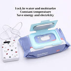 USB-powered baby wet wipe dispenser open with wipes