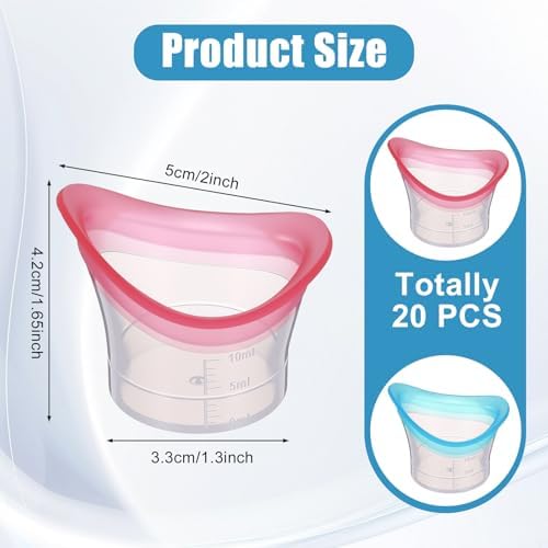 Set of 20 reusable eye wash cups for family ocular health care.