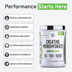 SteelFit Creapure Creatine Monohydrate label highlighting ingredient purity and serving details