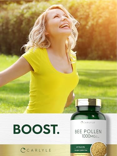 Side profile of Carlyle bee pollen dietary supplement packaging