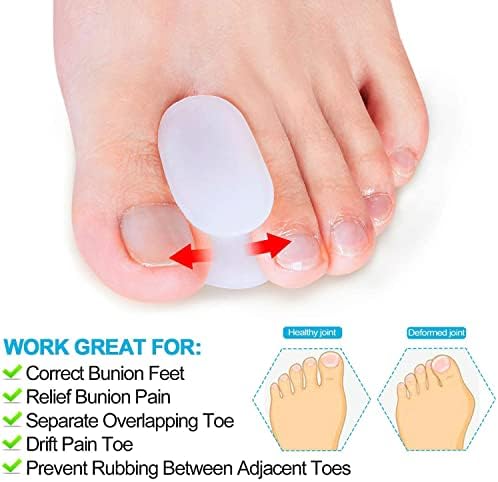 Five pairs of clear silicone bunion correctors in original packaging