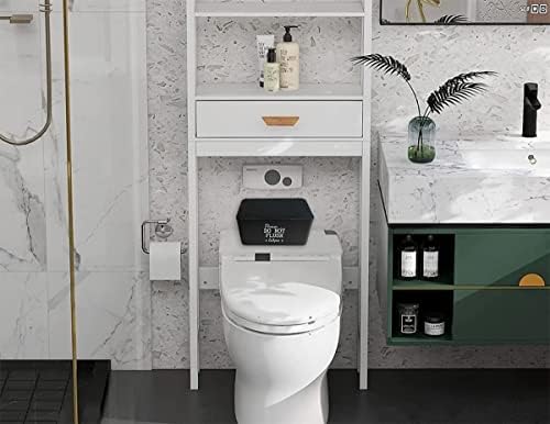 Moorfowl do not flush wipes storage case styled on a modern bathroom countertop beside a vanity mirror